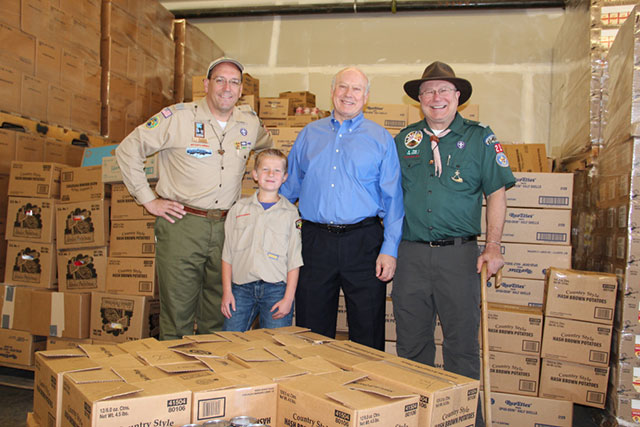 Frank VanderSloot and BSA leaders, Scouting for Food