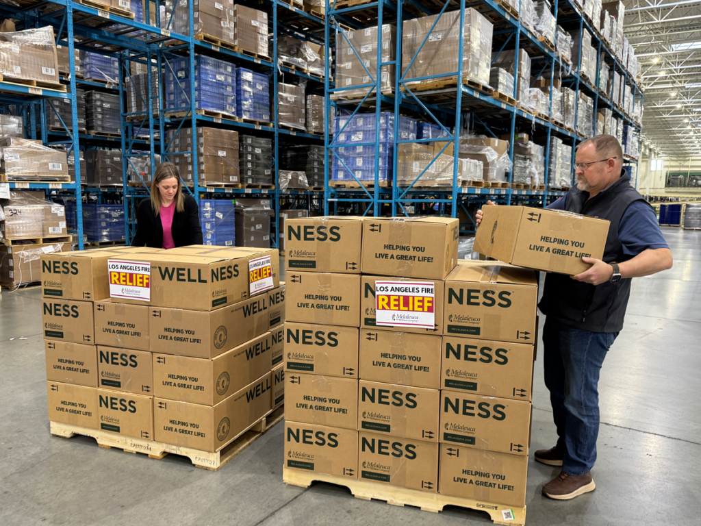 Melaleuca Los Angeles Fire Relief Product Donation
